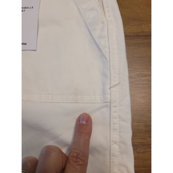 Sam Edelman Maribelle White Denim Midi Skirt Raw Hem Side Slit NWT 27 - Picture 15 of 15